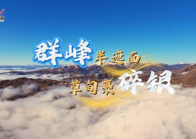 群峰半遮面，草甸裹碎银